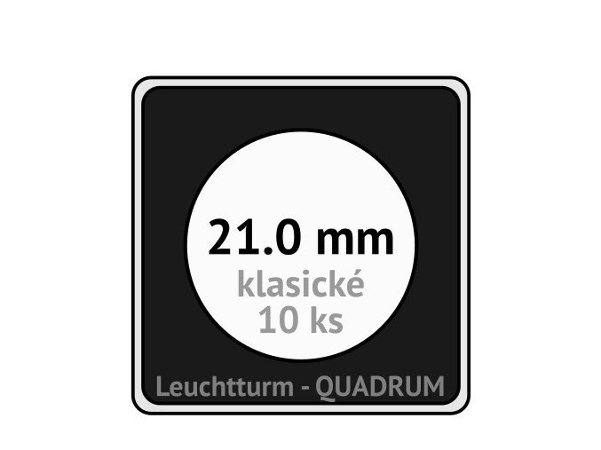 quadrum klasicke hranate kapsle 21 mm na mince ctvercove bublinky mincovni pouzdra 50x50 mm 10ks leuchtturm 309032 lighthouse