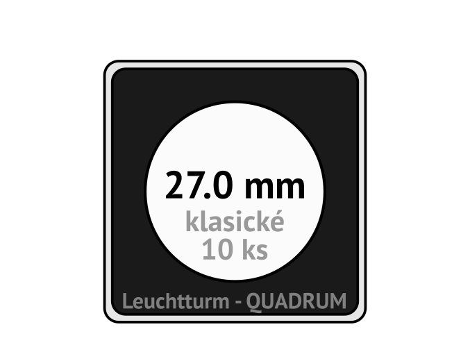 quadrum klasicke hranate kapsle 27 mm na mince ctvercove bublinky mincovni pouzdra 50x50 mm 10ks leuchtturm 317321 lighthouse