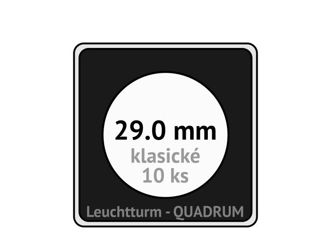 quadrum klasicke hranate kapsle 29 mm na mince ctvercove bublinky mincovni pouzdra 50x50 mm 10ks leuchtturm 320749 lighthouse