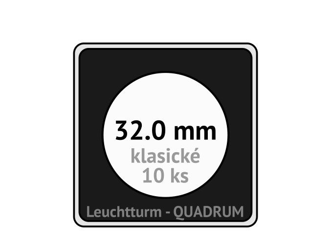 quadrum klasicke hranate kapsle 32 mm na mince ctvercove bublinky mincovni pouzdra 50x50 mm 10ks leuchtturm 312172 lighthouse