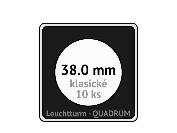 quadrum klasicke hranate kapsle 38 mm na mince ctvercove bublinky mincovni pouzdra 50x50 mm 10ks leuchtturm 330704 lighthouse