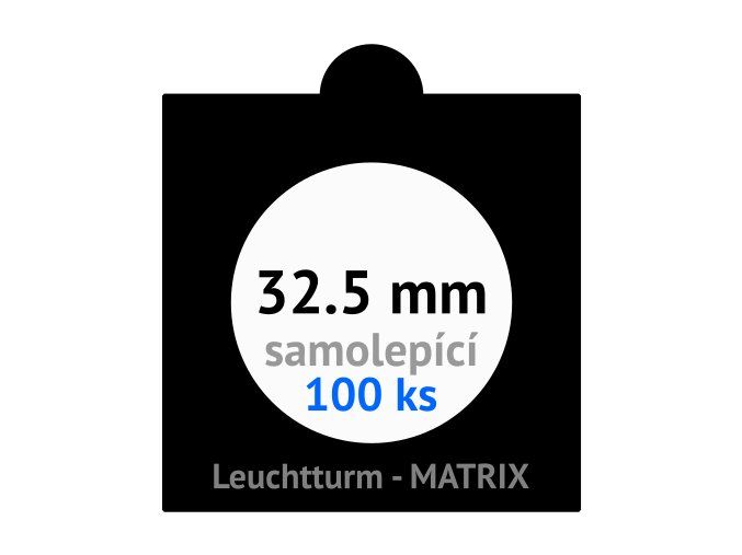 matrix cerne samolepici mincovni ramecky na mince prumer 32 5 mm baleni 100 ks 5x5 cm leuchtturm 361066