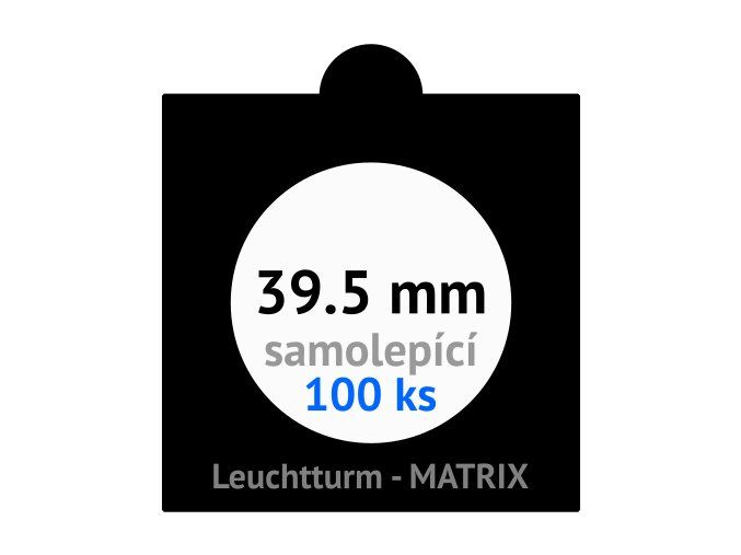 matrix cerne samolepici mincovni ramecky na mince prumer 39 5 mm baleni 100 ks 5x5 cm leuchtturm 361069
