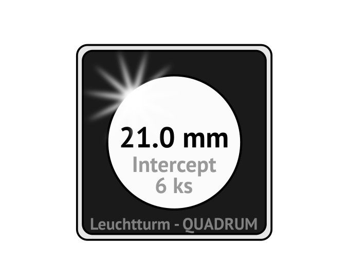 quadrum intercept prumer 21 mm ochranne bublinky 21mm protikorozni ctvercove mincovni kapsle na mince proti oxidaci patine leuchtturm 344146 lighthouse