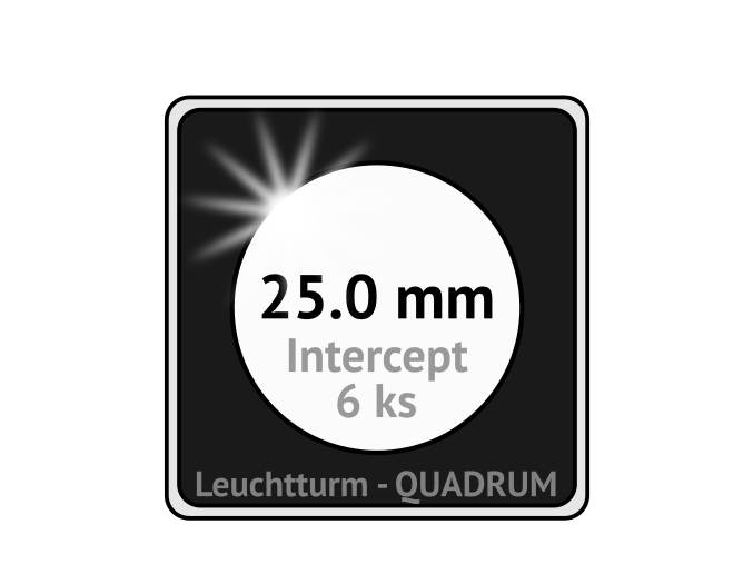 quadrum intercept prumer 25 mm ochranne bublinky 25mm protikorozni ctvercove mincovni kapsle na mince proti oxidaci patine leuchtturm 344150 lighthouse