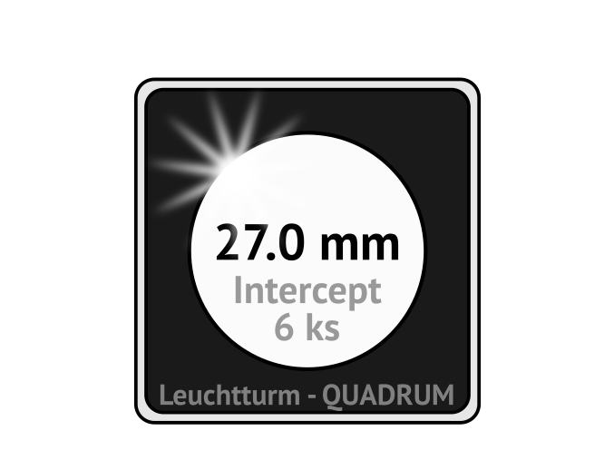 quadrum intercept prumer 27 mm ochranne bublinky 27mm protikorozni ctvercove mincovni kapsle na mince proti oxidaci patine leuchtturm 344152 lighthouse