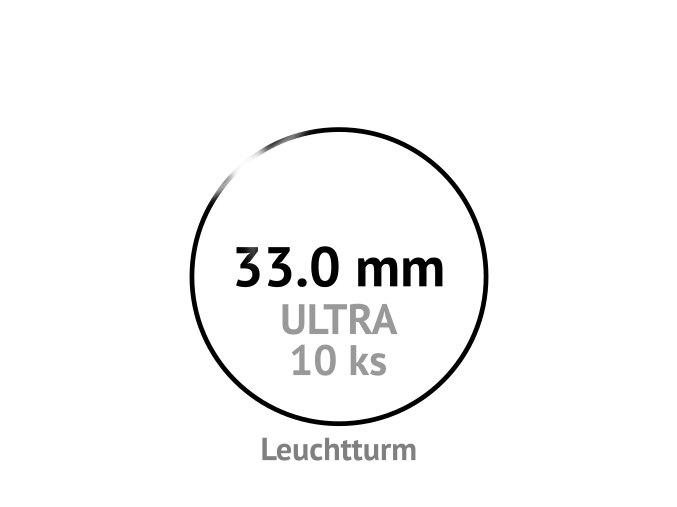 ultra 33 mm kruhove kapsle na mince do 33mm mincovni bublinky kulate 10 ks ultra premium leuchtturm 345041 lighthouse
