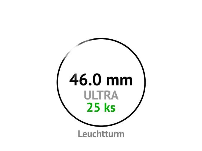 ultra 46 mm kruhove kapsle na mince do 46mm mincovni bublinky kulate 25 ks ultra premium leuchtturm 361326 25ks lighthouse