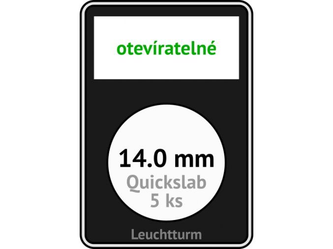 quickslab 14mm oteviratelny slab na mince 14 mm obdelnikova mincovni kapsle leuchtturm 346393 lighthouse