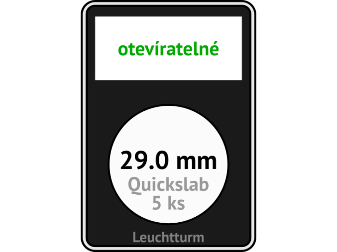 quickslab 29mm oteviratelny slab na mince 29 mm obdelnikova mincovni kapsle leuchtturm 346408 lighthouse