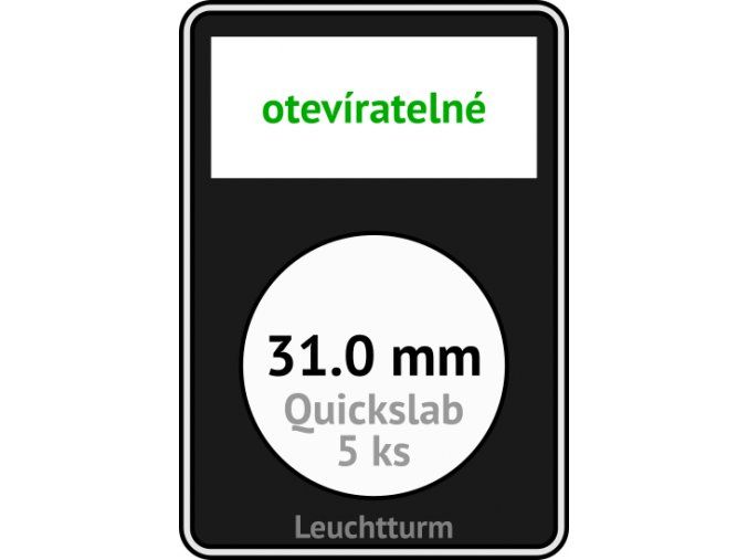 quickslab 31mm oteviratelny slab na mince 31 mm obdelnikova mincovni kapsle leuchtturm 346410 lighthouse