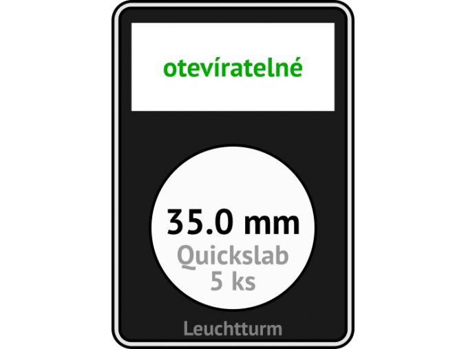 quickslab 35mm oteviratelny slab na mince 35 mm obdelnikova mincovni kapsle leuchtturm 346414 lighthouse