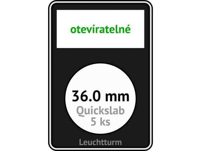 quickslab 36mm oteviratelny slab na mince 36 mm obdelnikova mincovni kapsle leuchtturm 346415 lighthouse