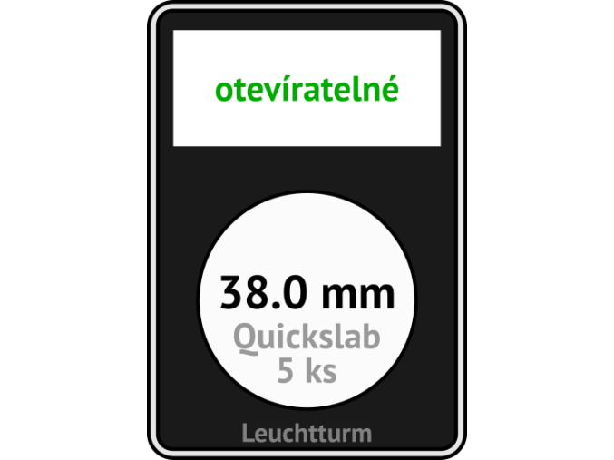 quickslab 38mm oteviratelny slab na mince 38 mm obdelnikova mincovni kapsle leuchtturm 346417 lighthouse