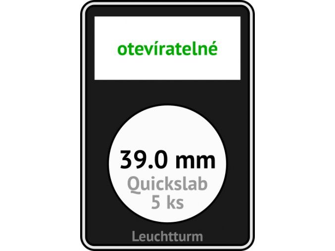 quickslab 39mm oteviratelny slab na mince 39 mm obdelnikova mincovni kapsle leuchtturm 346418 lighthouse