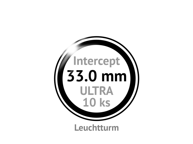 ultra intercept 33 mm kruhove kapsle na mince 33mm s cernou protikorozni ochrannou vlozkou proti oxidaci patine 10ks leuchtturm 359427 lighthouse