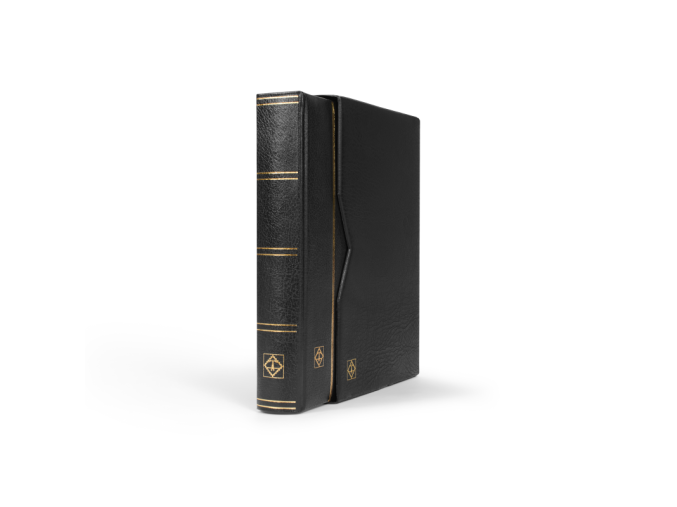 cerne album na znamky premium zasobnik s 64 cernymi listy s kazetou leuchtturm 371806