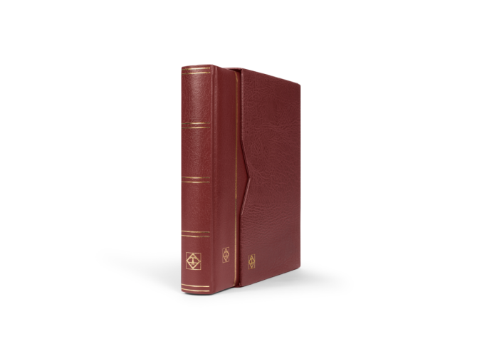 cervene album na znamky premium zasobnik s 64 cernymi listy s kazetou leuchtturm 371804