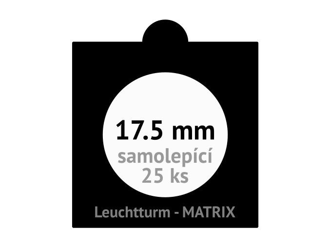 matrix cerne samolepici mincovni ramecky na mince 17 5 mm baleni 25 ks 5x5 cm leuchtturm 345539 lighthouse