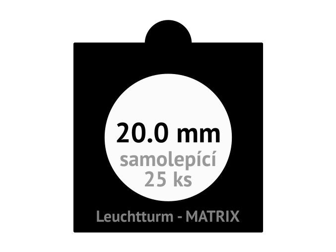 matrix cerne samolepici mincovni ramecky na mince 20mm prumer 20 mm baleni 25 ks 5x5 cm leuchtturm 345686 lighthouse