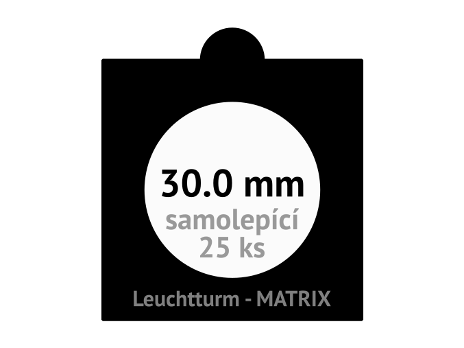 matrix cerne samolepici mincovni ramecky na mince prumer 30 mm baleni 25 ks 5x5 cm leuchtturm 345690 lighthouse