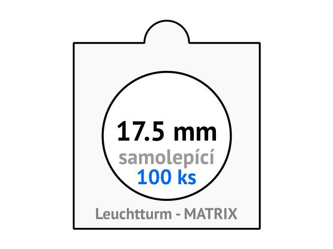 matrix bile samolepici mincovni ramecky na mince prumer 17 5 mm baleni 100 ks 5x5 cm leuchtturm 337834 lighthouse