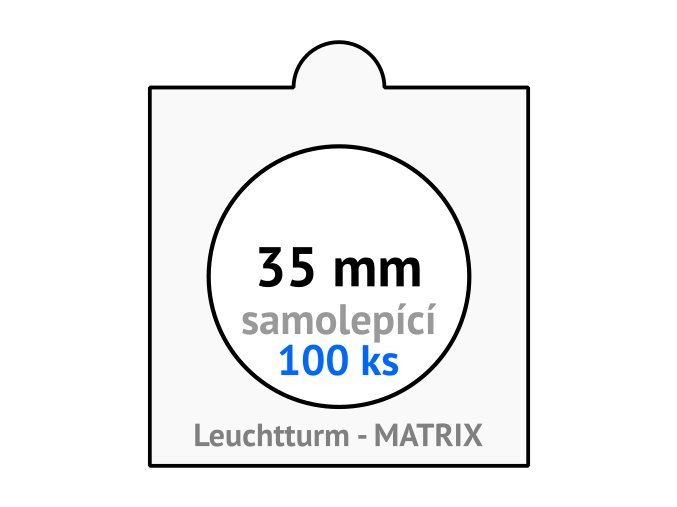 matrix bile samolepici mincovni ramecky na mince prumer 35 mm baleni 100 ks 5x5 cm leuchtturm 306467 lighthouse