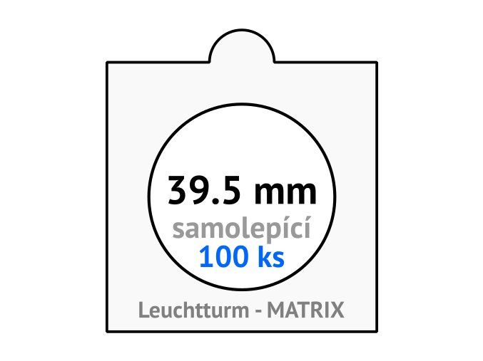 matrix bile samolepici mincovni ramecky na mince prumer 39 5 mm baleni 100 ks 5x5 cm leuchtturm 326607 lighthouse