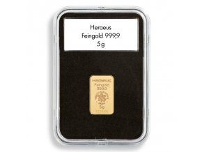 quickslab Goldbar slabs obdelnikove kapsle na zlate slitky Heraeus 1g 5g 10g 1oz 50g s cernou vlozkou s vyrezem a kartickou na popisky leuchtturm 367872 lighthouse