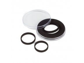 caps xl grips 21 62 bublinky velke kruhove kapsle na velke mince medaile s cernou vlozkou s nastavitelnym prumerem vyrezu leuchtturm 347755