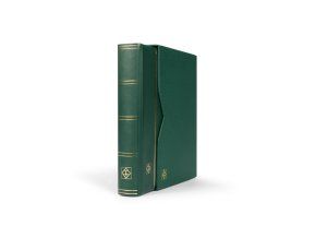 zelene album na znamky premium zasobnik s 64 cernymi listy s kazetou leuchtturm 371803