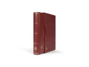 cervene album na znamky premium zasobnik s 64 cernymi listy s kazetou leuchtturm 371804