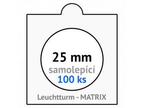 matrix bile samolepici mincovni ramecky na mince prumer 25 mm baleni 100 ks 5x5 cm leuchtturm 321058 lighthouse