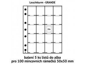 baleni listy 5ks obal do alba grande folie pro 100ks mincovni ramecky 50x50mm leuchtturm 324851 lighthouse