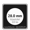 quadrum klasicke hranate kapsle 28 mm na mince ctvercove bublinky mincovni pouzdra 50x50 mm 10ks leuchtturm 338200 lighthouse