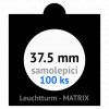 matrix cerne samolepici mincovni ramecky na mince prumer 37 5 mm baleni 100 ks 5x5 cm leuchtturm 361068